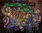 Avengers eating Schwarma