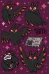 Mothman print and sticker set