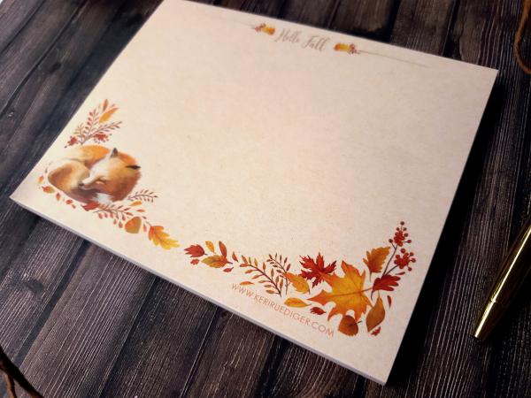 Fox Hello Fall Notepad picture