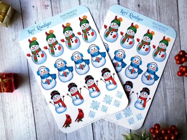 Happy Snowmen Planner Sticker Sheet picture