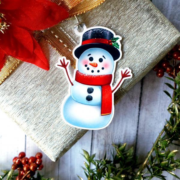 Happy Snowmen Gift Tag with Ribbon picture