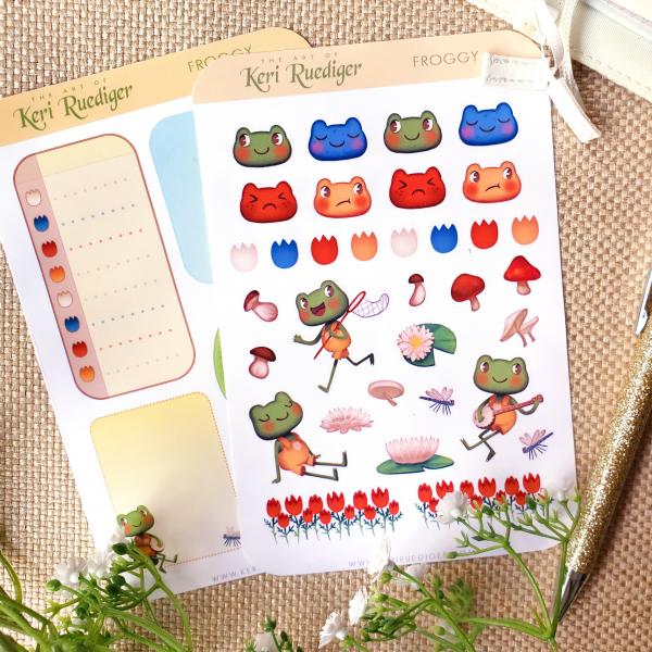 Cute Frog Planner Sticker Sheet