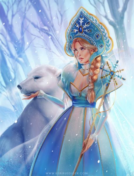 5" x 7" // 11" x 14" Snow Queen Print picture