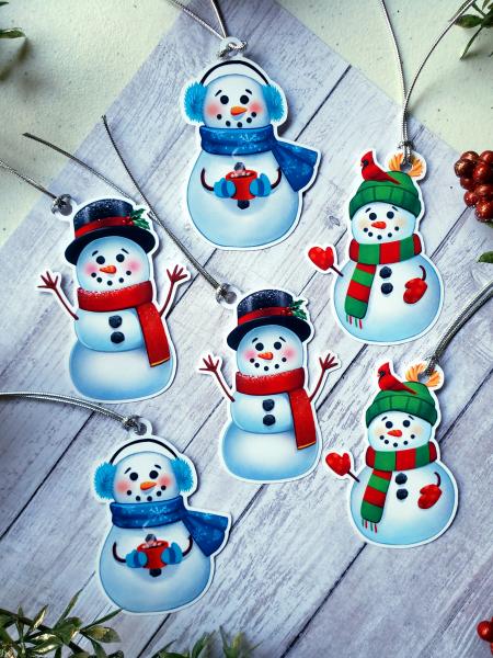 Happy Snowmen Gift Tag with Ribbon