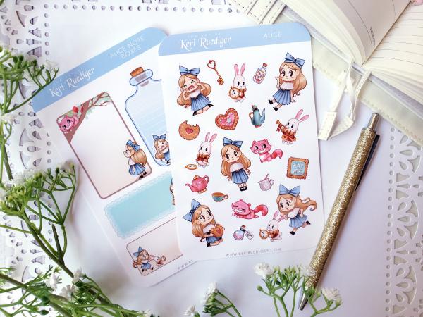 Cute Alice in Wonderland Planner Sticker Sheet