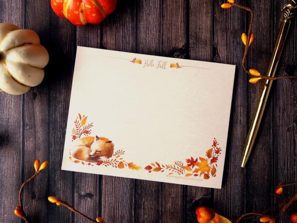 Fox Hello Fall Notepad picture