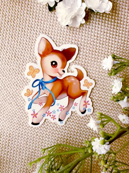 Cute Spring Deer Friends Vinyl Sticker picture