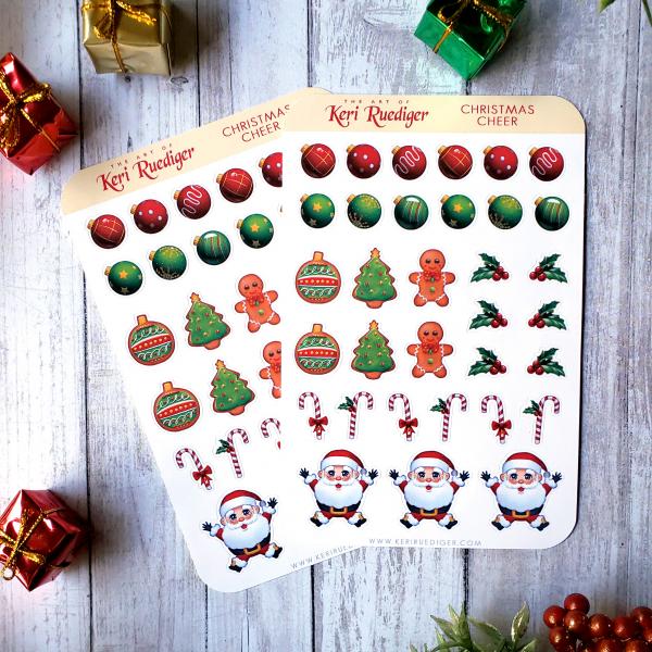 Santa Christmas Cheer Planner Sticker Sheet
