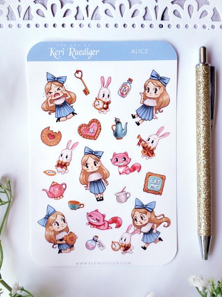 Cute Alice in Wonderland Planner Sticker Sheet picture