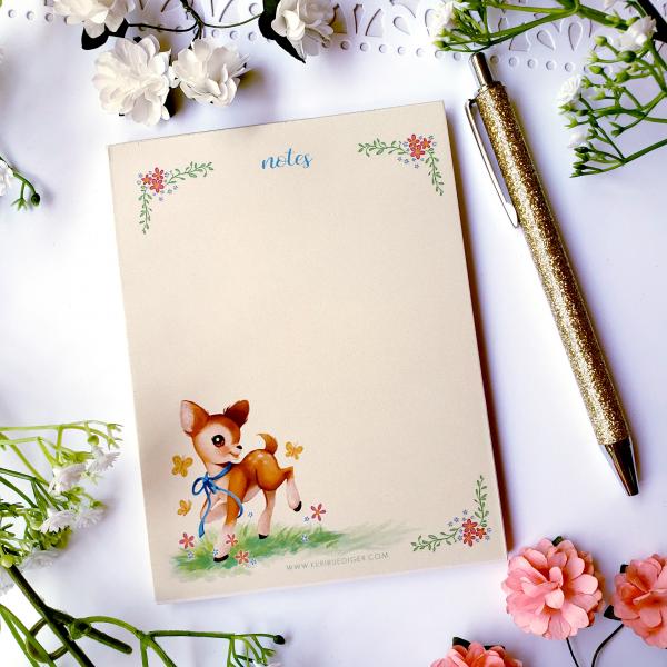 Deer Friends Spring Notepad picture