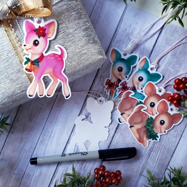 Deer Friends Gift Tag with Ribbon
