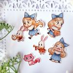 Cute Alice in Wonderland Vinyl Sticker Pack
