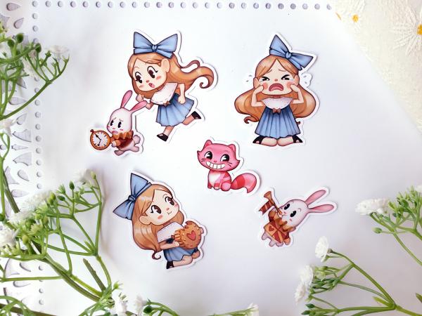 Cute Alice in Wonderland Vinyl Sticker Pack picture