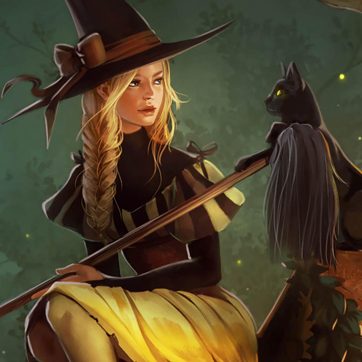 5" x 7" // 11" x 17" Halloween Witch Print picture