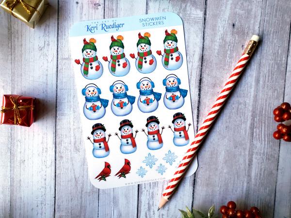 Happy Snowmen Planner Sticker Sheet picture