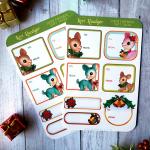 Deer Friends Christmas Gift Tag Sticker Sheet