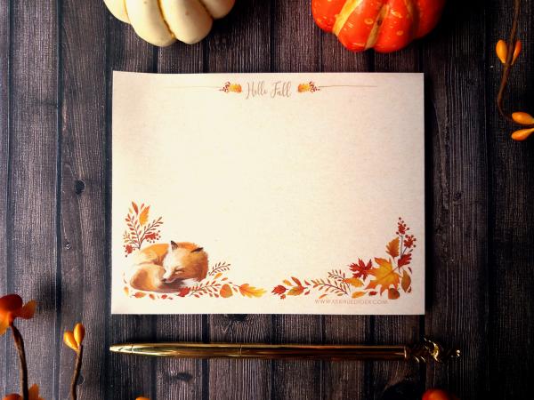 Fox Hello Fall Notepad picture