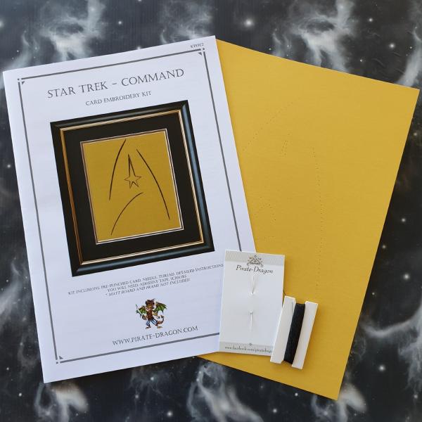 Star Trek - COMMAND Badge Inspired Card Embroidery Kit (Yellow Card) picture