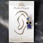 Dark Blue Gem Owl Non-Pierced Ear Cuff (EC9202)