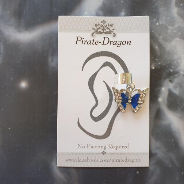 Dark Blue Butterfly Non-Pierced Ear Cuff (EC9234)