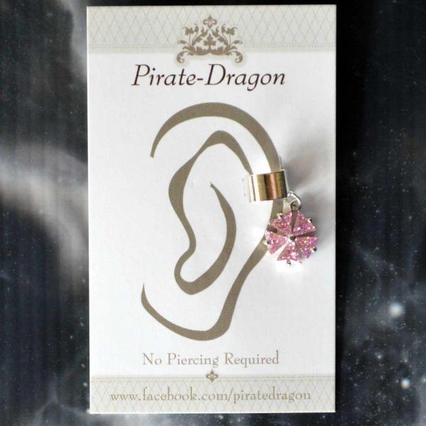 Pink Gem Flower Non-Pierced Ear Cuff (EC9123) picture