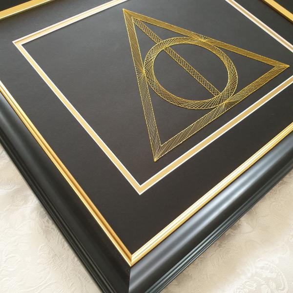 Harry Potter Deathly Hallows Inspired Card Embroidery Kit (Black Card) picture