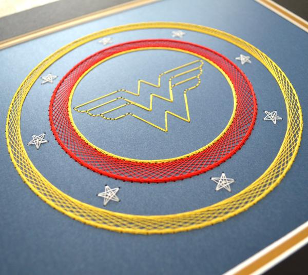 Wonder Woman Inspired Card Embroidery Kit (Blue Card) picture