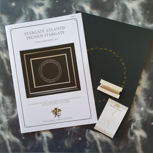 SGA Stargate Atlantis Inspired Card Embroidery Kit (Black Card)