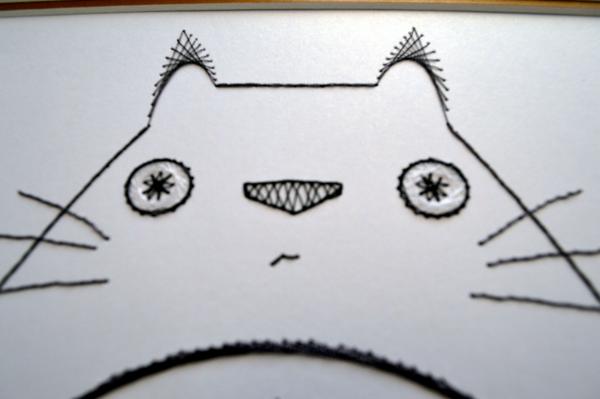 My Neighbour Totoro Inspired Card Embroidery Kit (White Card) picture