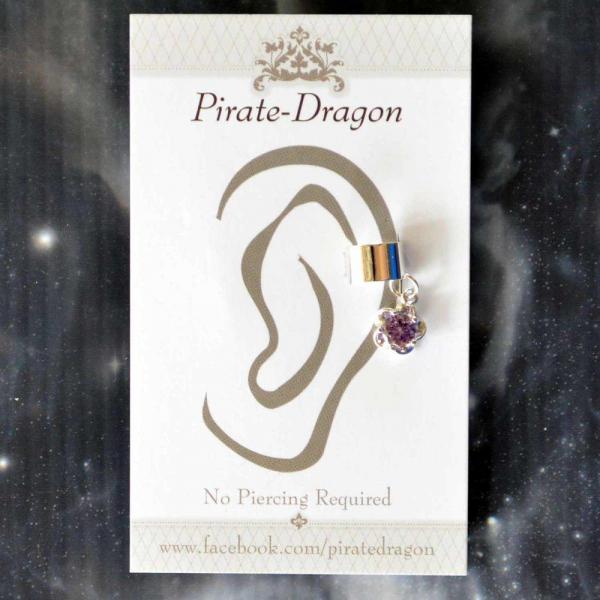 Purple Gem Flower Non-Pierced Ear Cuff (EC9116)