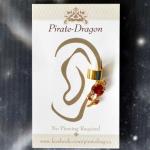 Red Gem Flower Pierced Ear Cuff (EC4081)