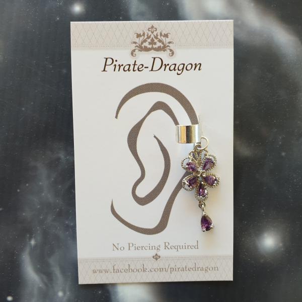 Purple Gem Butterfly Non-Pierced Ear Cuff (EC4204)