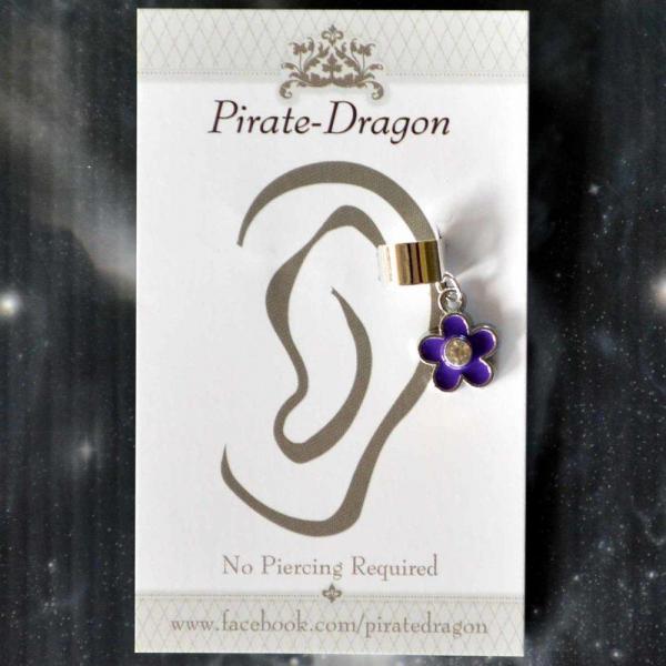 Purple Flower Non-Pierced Ear Cuff (EC9434) picture