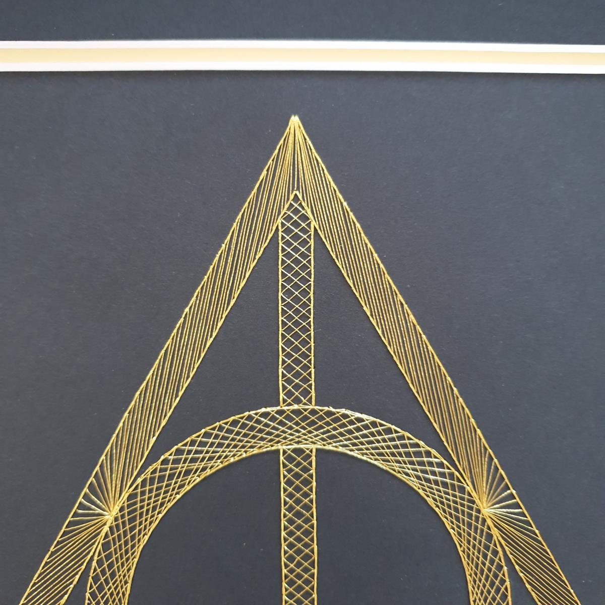 Harry Potter Deathly Hallows Inspired Card Embroidery Kit (Black Card) picture