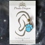 Blue Paw Print Non-Pierced Ear Cuff (EC9405)