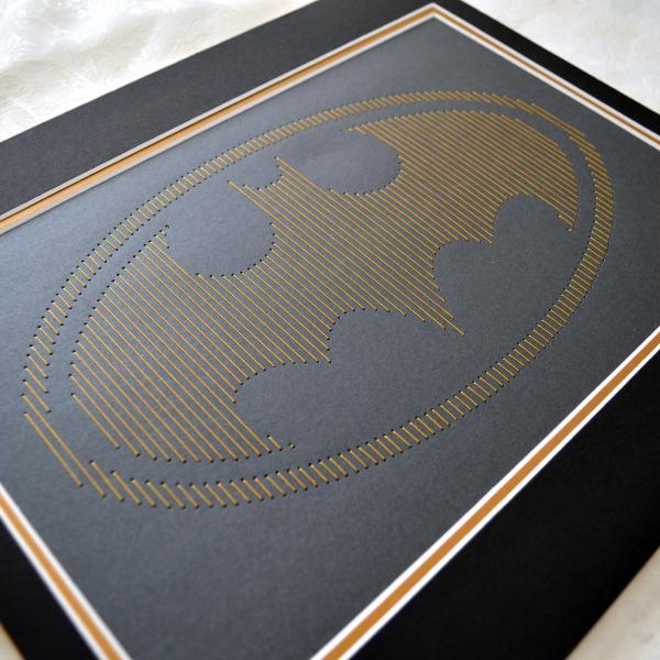 Batman Inspired Card Embroidery Kit (Black Card) picture