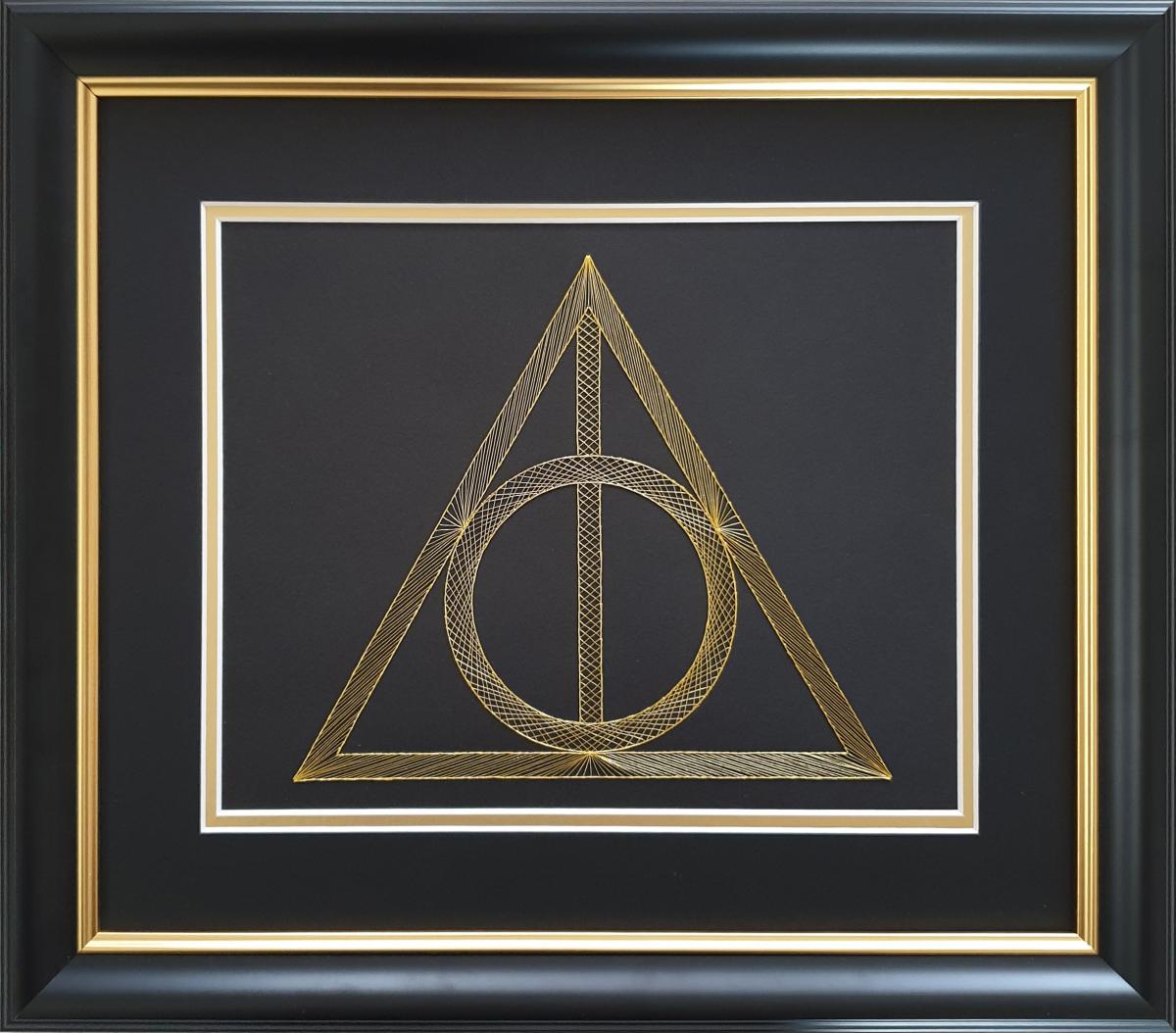 Harry Potter Deathly Hallows Inspired Card Embroidery Kit (Black Card) picture