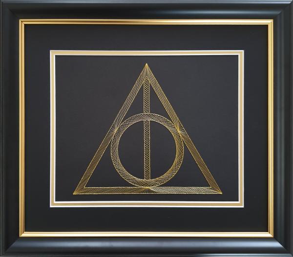 Harry Potter Deathly Hallows Inspired Card Embroidery Kit (Black Card) picture