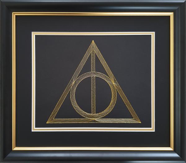 Harry Potter Deathly Hallows Inspired Card Embroidery Kit (Black Card) picture