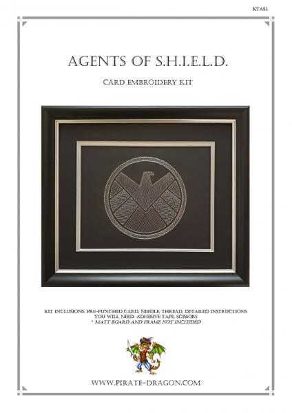 Agents of S.H.I.E.L.D.  Inspired Card Embroidery Kit (Black Card) picture