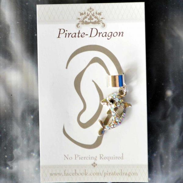 Iridescent Gem Dolphin Non-Pierced Ear Cuff (EC9197)