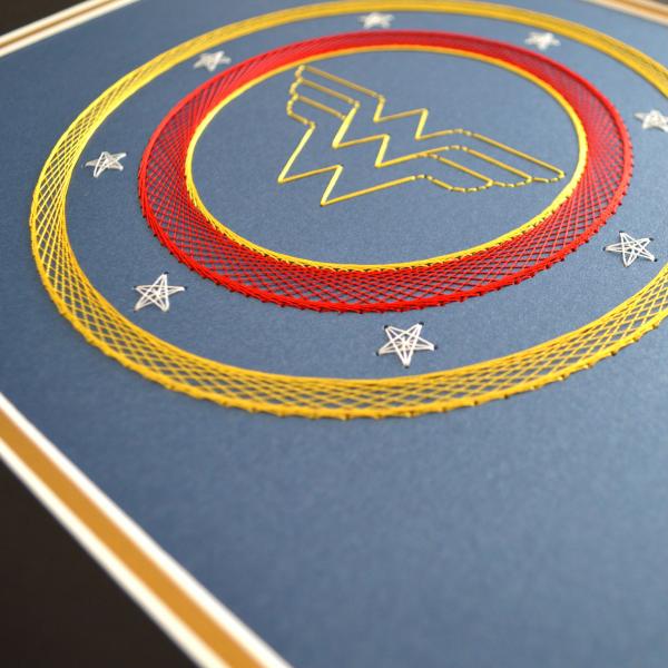 Wonder Woman Inspired Card Embroidery Kit (Blue Card) picture