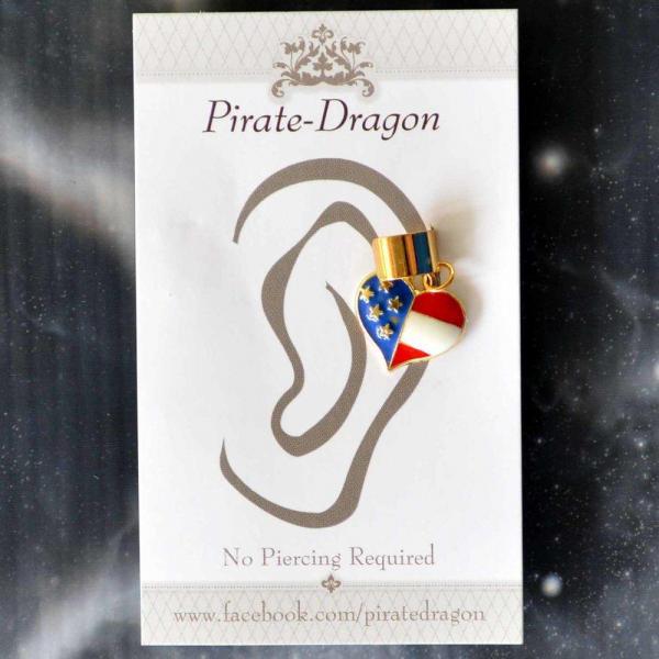 Flag Heart Non-Pierced Ear Cuff (EC9479) picture