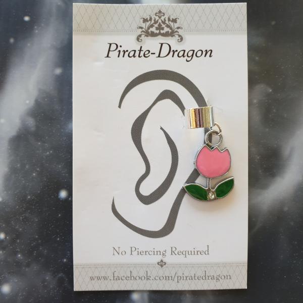 Light Pink Tulip Non-Pierced Ear Cuff (EC9422)