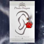 Red Paw Print Non-Pierced Ear Cuff (EC9403)