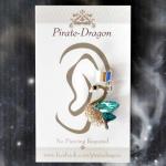 Blue Gem Swan Non-Pierced Ear Cuff (EC9150)