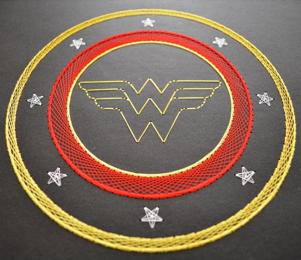 Wonder Woman Inspired Card Embroidery Kit (Black Card) picture