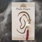 Dark Pink Feather Non-Pierced Ear Cuff (EC2843)