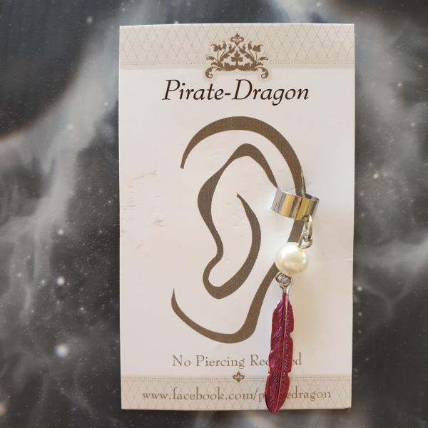 Dark Pink Feather Non-Pierced Ear Cuff (EC2843) picture