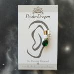 Green Gem Drop Non-Pierced Earcuff (EC4205)